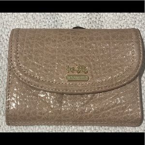 COACH Small Foldover Snap-Shut Wallet Sparkly Gold